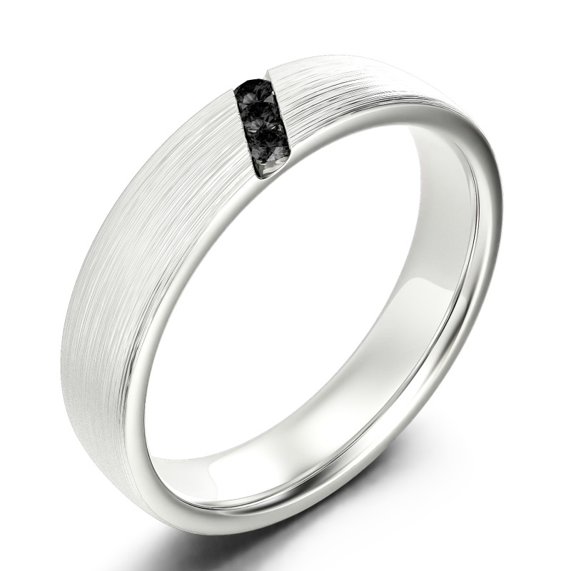 Jeulia Bague pour hommes 10K/14K/18K Or Platine Moissanite Alliance Trois pierres Coupe Ronde