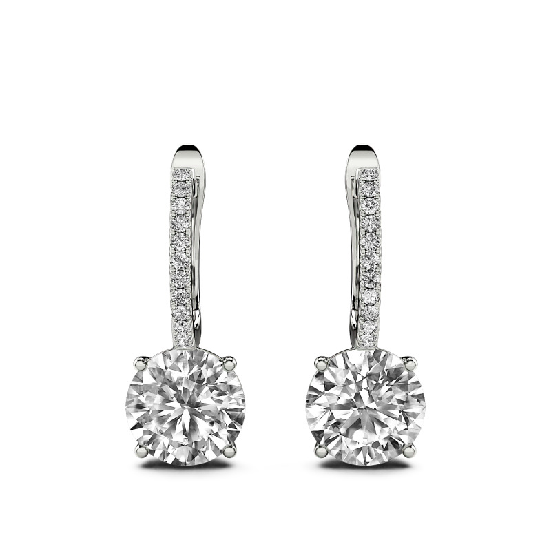 Jeulia Classic Round Cut Sterling Silver Earrings