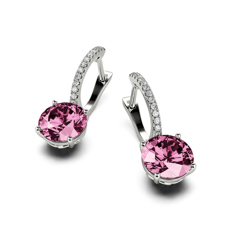 Orecchini Asimmetrici Quarzo Rutilato, Eosite E Argento Placcato Or Rosa Scaled