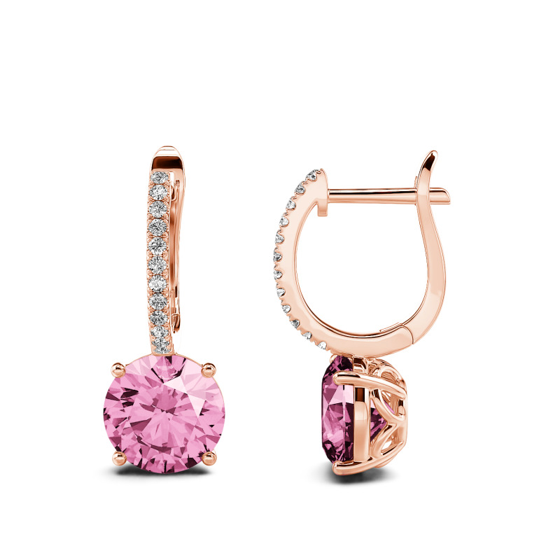 Jeulia 10K/14K/18K Gold Platinum Classic Round Cut Earrings