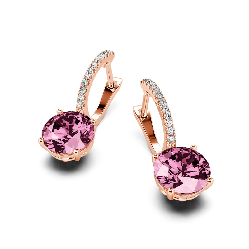 Jeulia 10K/14K/18K Gold Platinum Classic Round Cut Earrings