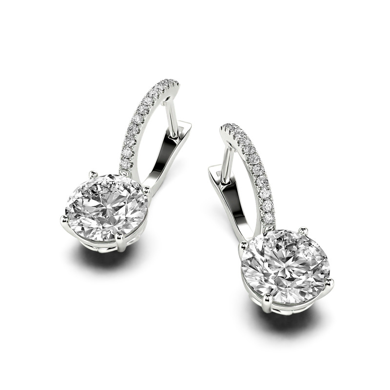 Jeulia Ohrringe Gold 750/585/416 Platin Moissanite Rundschliff