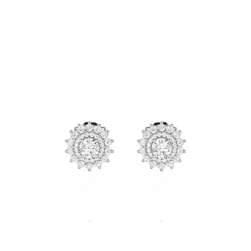 S925 Silber CZ Geburtsstein Ohrstecker Halo Ohrringe Für Männer