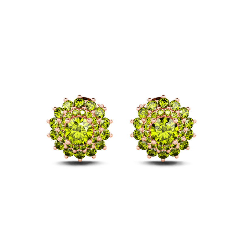 Jeulia Peridot Green Rings Rose Gold 18K Cool Design
