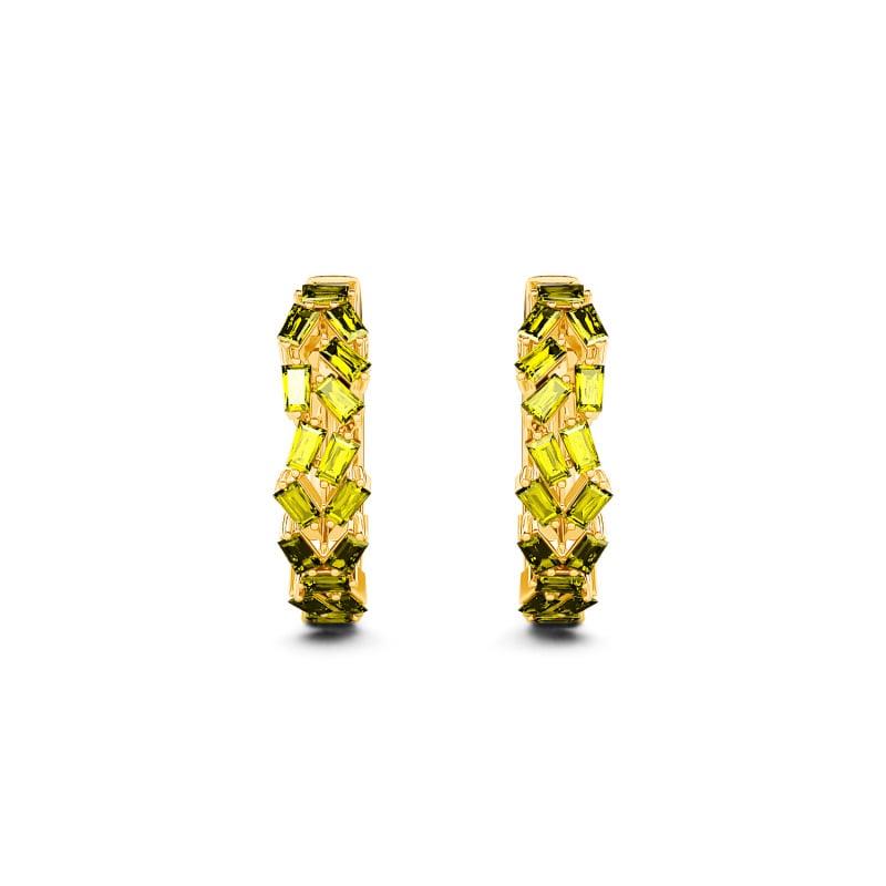 Jeulia Orecchini a Cerchio con 10K/14K/18K Oro Platino Taglio Baguette per Donna