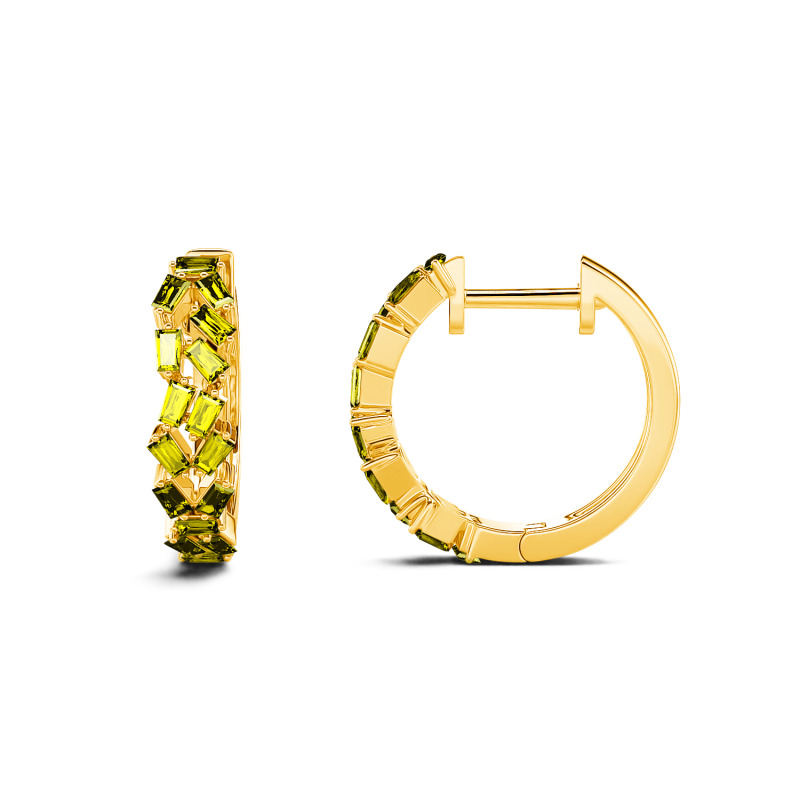 Jeulia Orecchini a Cerchio con 10K/14K/18K Oro Platino Taglio Baguette per Donna