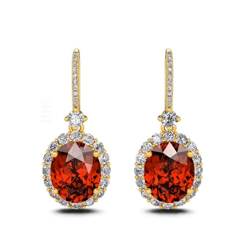 Orecchini In Argento Con Rubini Taglio Ovale | Mabina Gioielli - Foto 3