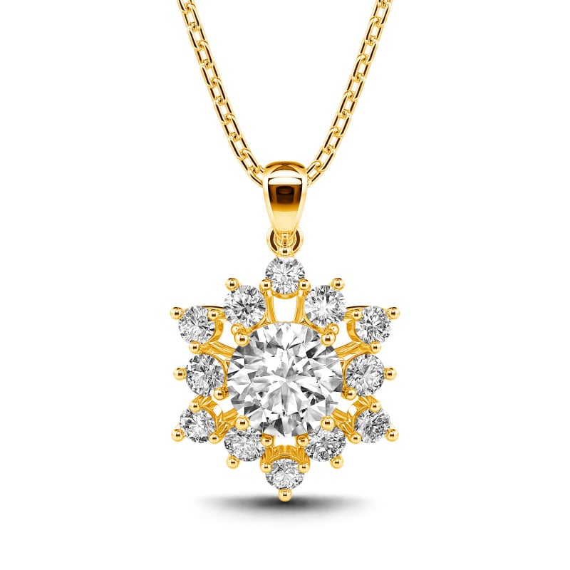 ブリジャールラウンドヘイローネックレスプラチナ1ct