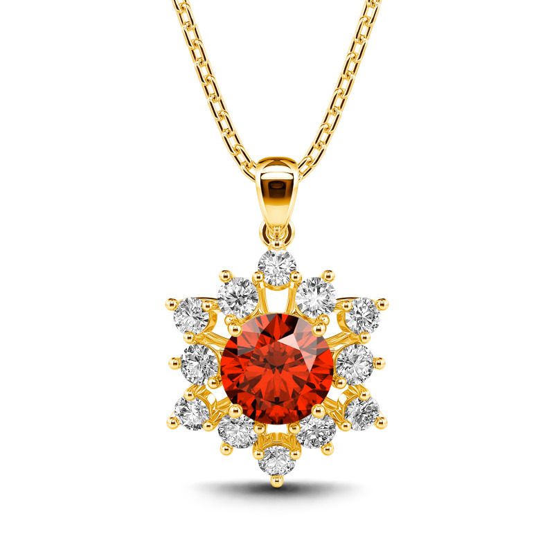 Jeulia ラウンドカット ゴールド 10K 14K 18K プラチナ ヘイロー