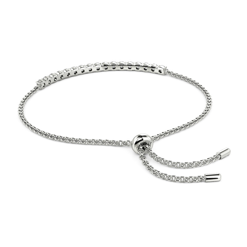 Jeulia Round Cut Sterling Silver Bolo Bracelet