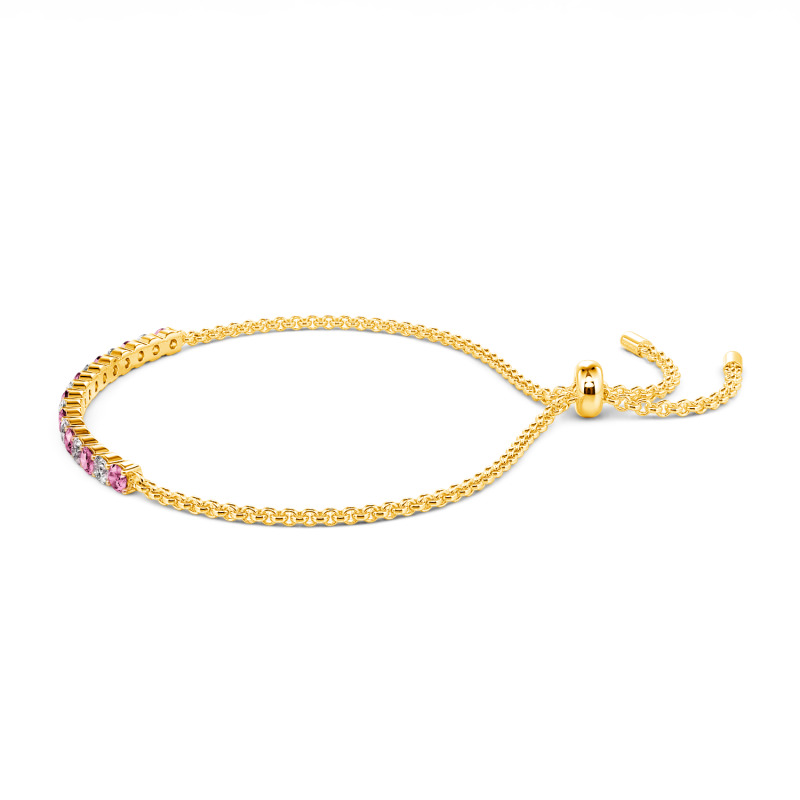 Jeulia 14K/18K Gold Platinum Round Cut Bolo Bracelet