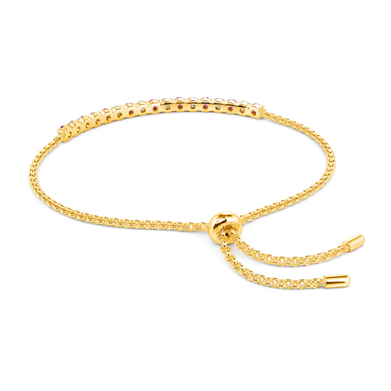 Jeulia 14K/18K Gold Platinum Round Cut Bolo Bracelet