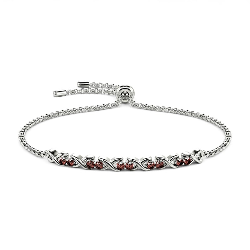 Jeulia Bracciale Taglio Rotondo Stile Infinito per Donna in Argento Sterling
