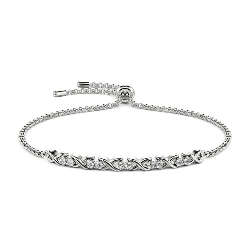 Jeulia Infinity Round Cut Sterling Silver Bracelet