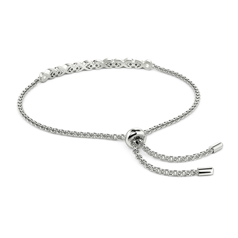 Jeulia Bracciale Taglio Rotondo Stile Infinito per Donna in Argento Sterling