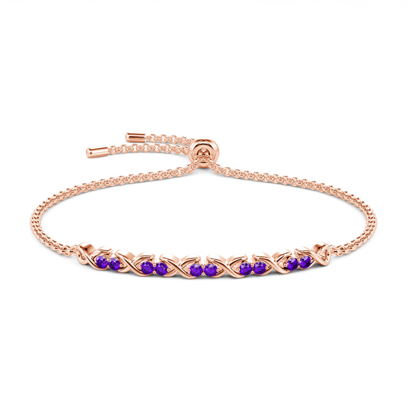 Jeulia Bracciale con 10K/14K/18K Oro Platino Taglio Rotondo Stile Infinito per Donna