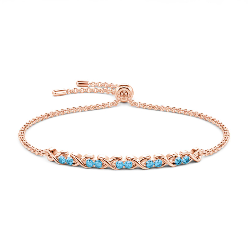 Jeulia Pulsera 10K/14K/18K oro de infinita de corte redondo para mujer