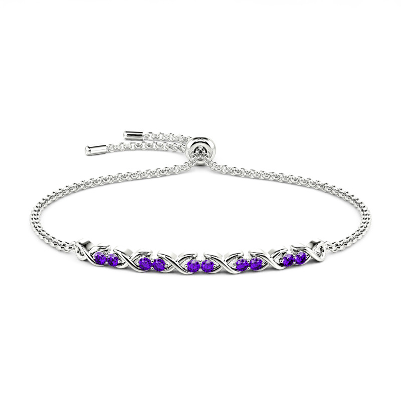 Jeulia Pulsera 10K/14K/18K oro de infinita de corte redondo para mujer