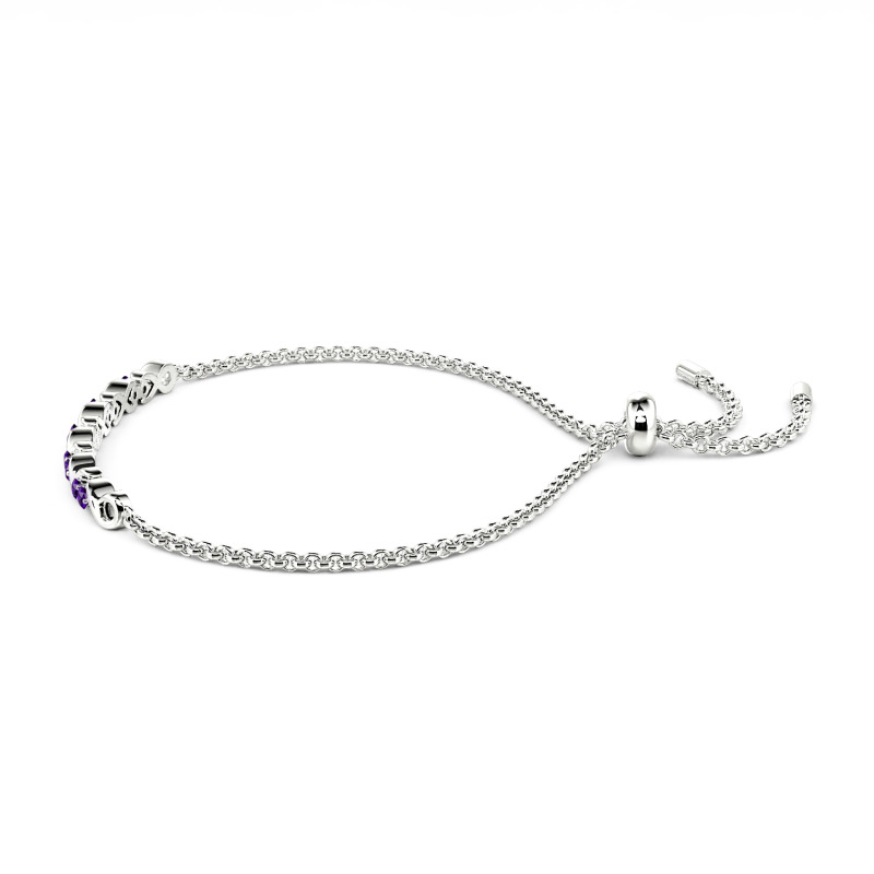 Jeulia Pulsera 10K/14K/18K oro de infinita de corte redondo para mujer