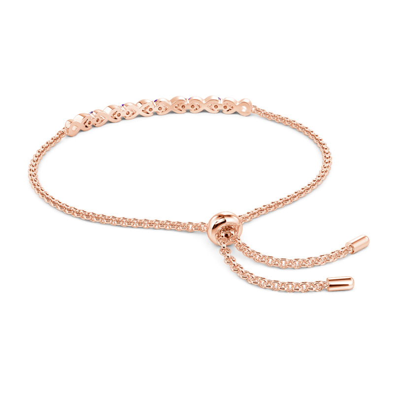 Jeulia Bracciale con 10K/14K/18K Oro Platino Taglio Rotondo Stile Infinito per Donna