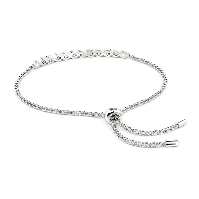 Jeulia Pulsera 10K/14K/18K oro de infinita de corte redondo para mujer