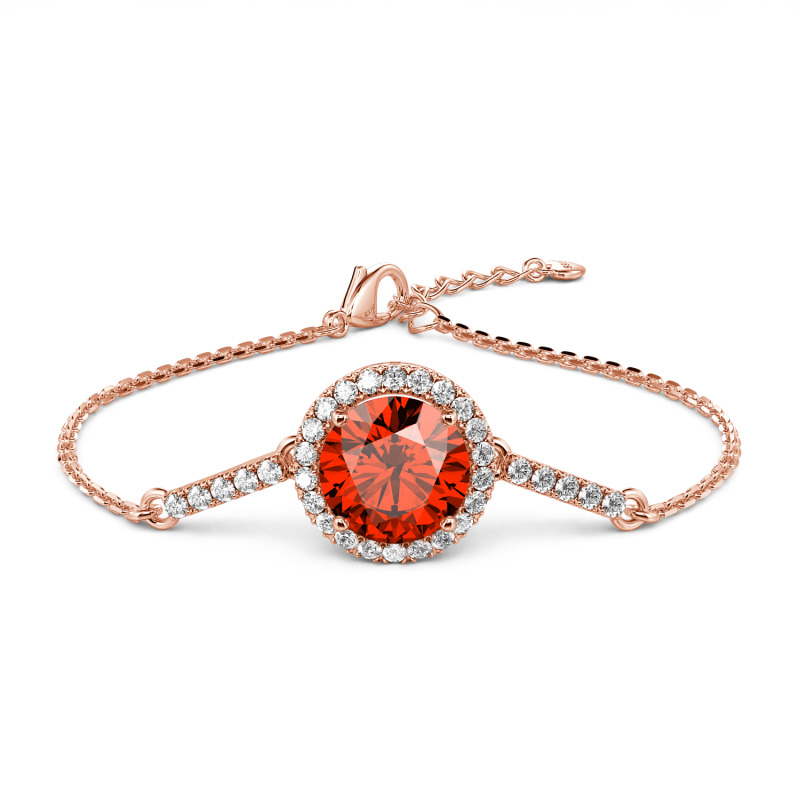 Halo Bracciale Taglio Rotondo Per Donna In Argento Sterling - Jewelry - Foto 5