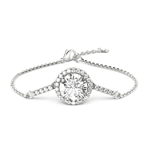 Jeulia 10K/14K/18K Gold Platinum Halo Round Cut Bracelet