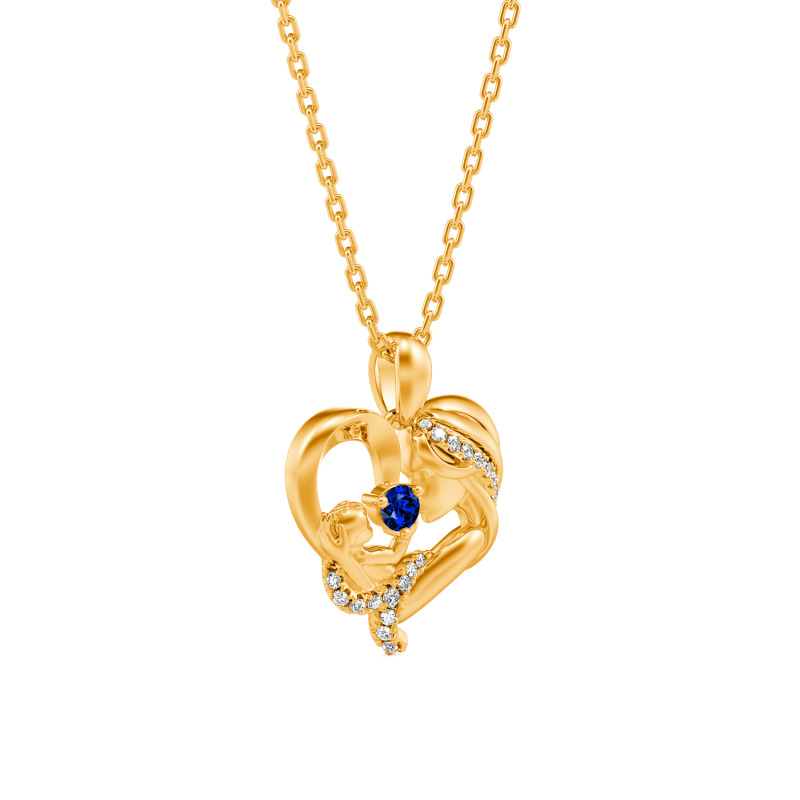 Jeulia "Warmest Protection" Custom Heart Necklace for Mom and Baby