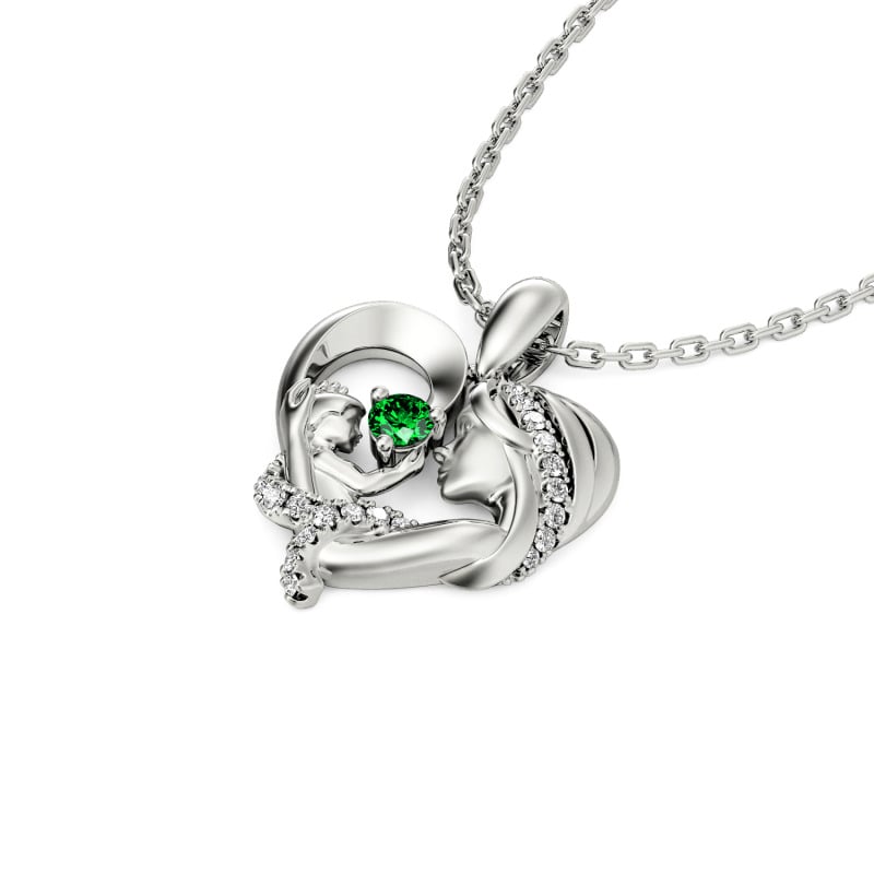 Jeulia "Warmest Protection" Custom Heart Necklace for Mom and Baby