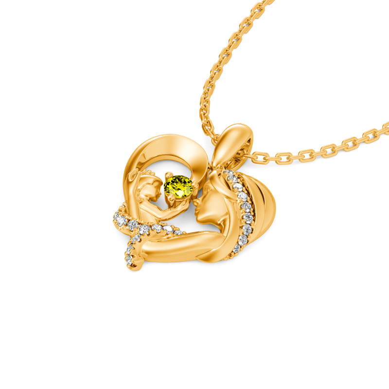 Jeulia "Warmest Protection" Custom Heart Necklace for Mom and Baby