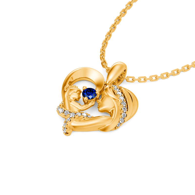 Jeulia "Warmest Protection" Custom Heart Necklace for Mom and Baby