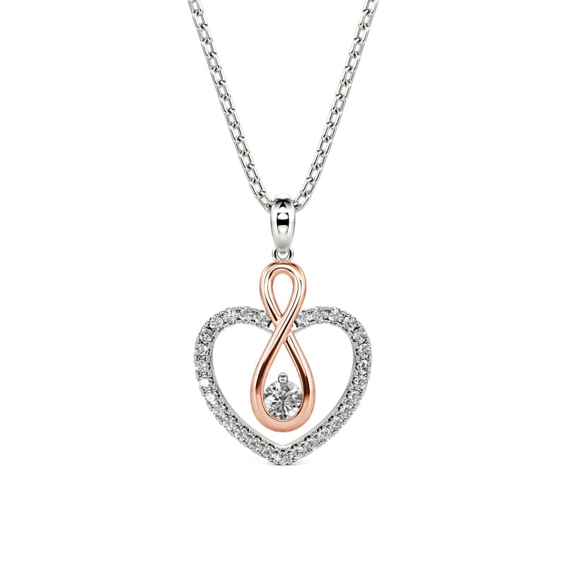 Jeulia "You Complete Me" Custom Infinity Heart Necklace