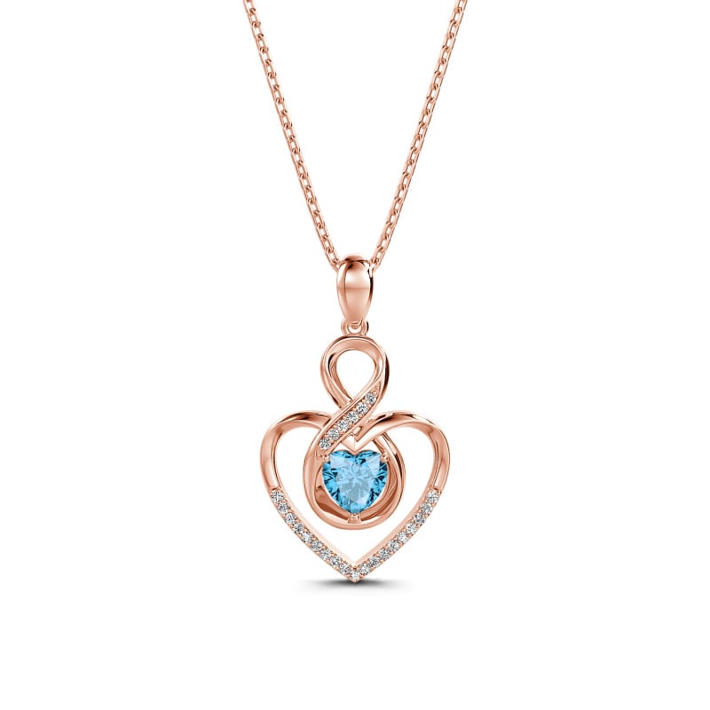 Jeulia Infinity Heart Cut Sterling Silver Personalized Necklace