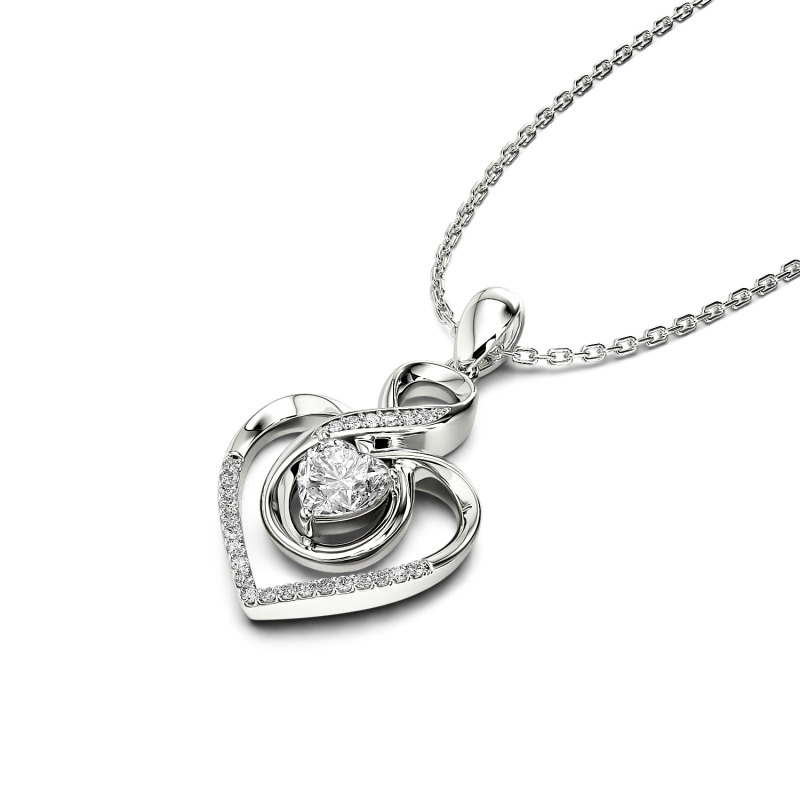 Jeulia Infinity Heart Cut Sterling Silver Personalized Necklace