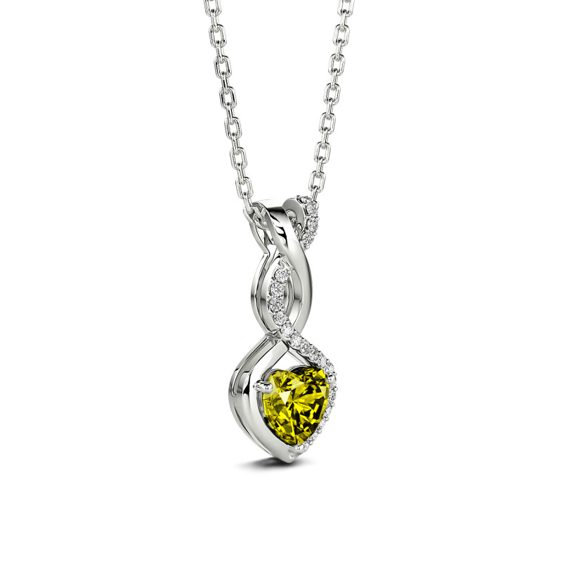 Jeulia Twist Heart Cut Sterling Silver Personalized Necklace