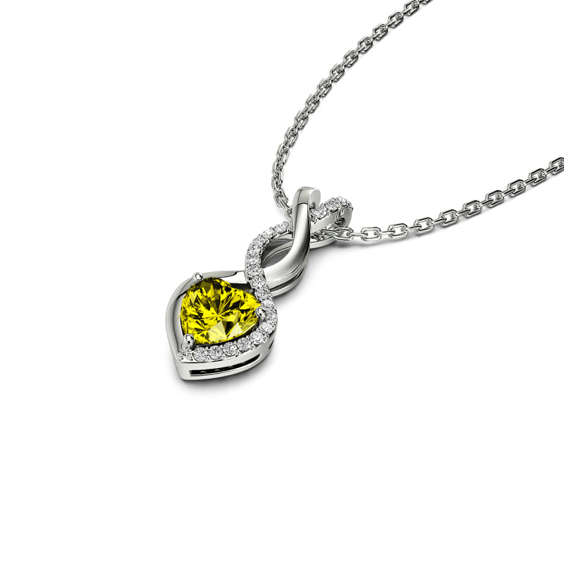 Jeulia Twist Heart Cut Sterling Silver Personalized Necklace