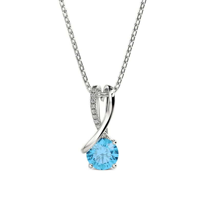 Jeulia Custom Simple Twist Round Cut Necklace