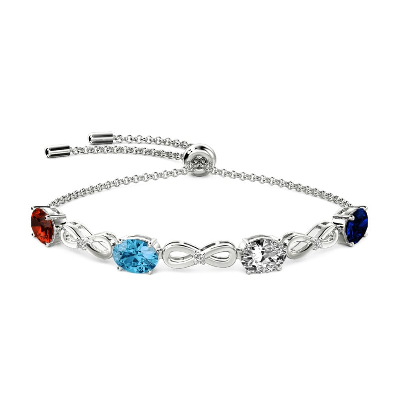 Jeulia ブレスレット Jeulia インフィニティ 誕生石 カスタム ボロ ブレスレット
