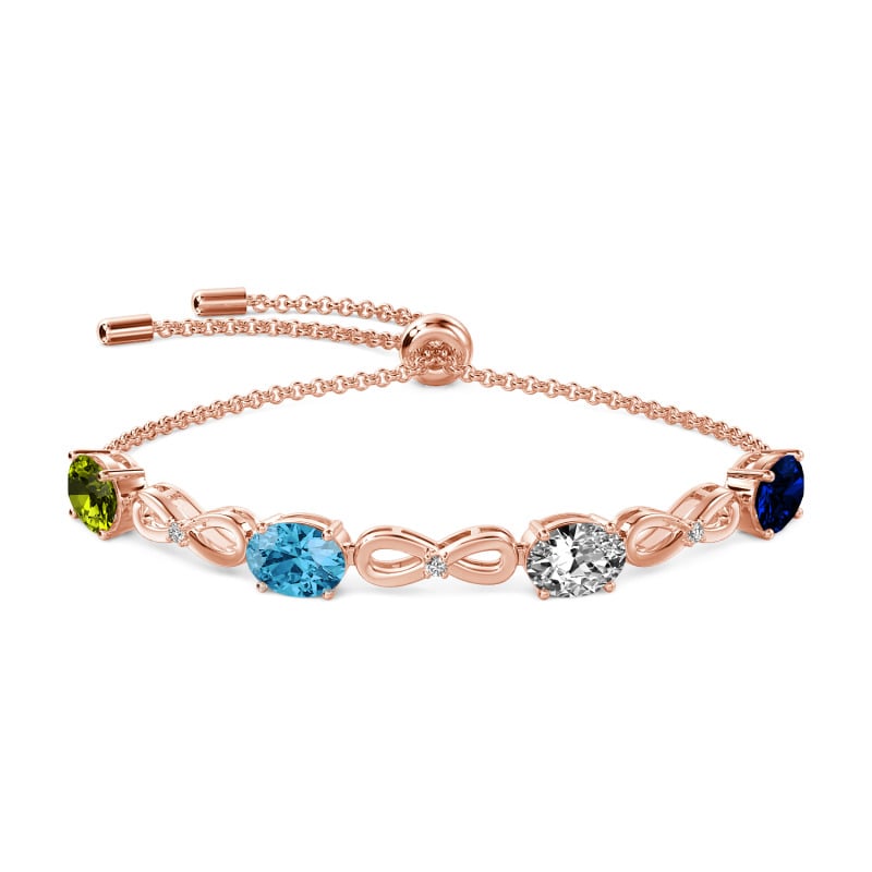 Jeulia インフィニティ 誕生石 カスタム ボロ ブレスレット