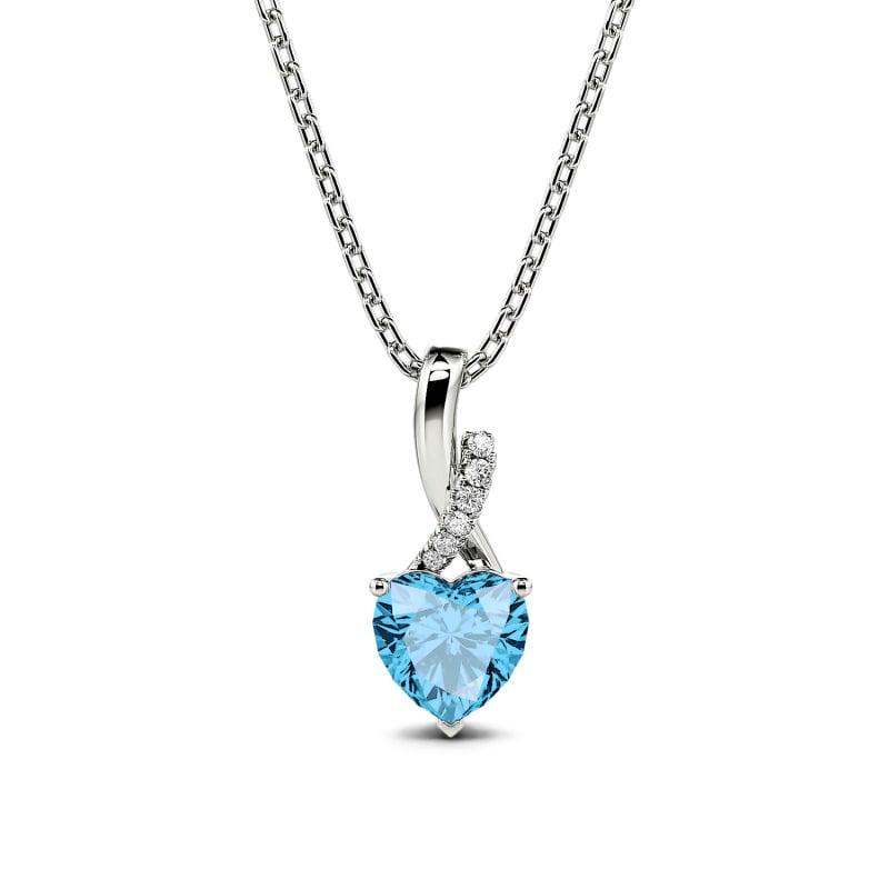 Jeulia Twist Heart Cut Sterling Silver Personalized Necklace