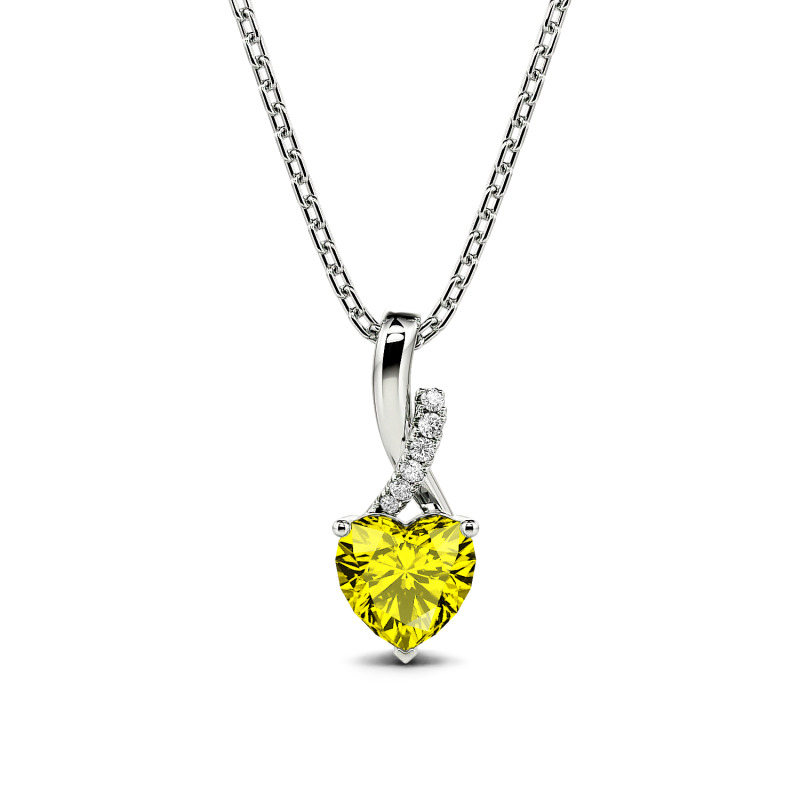 Jeulia Twist Heart Cut Sterling Silver Personalized Necklace