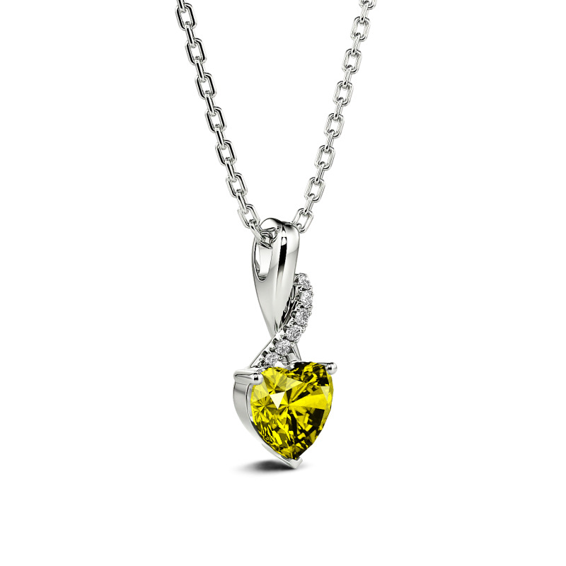 Jeulia Twist Heart Cut Sterling Silver Personalized Necklace