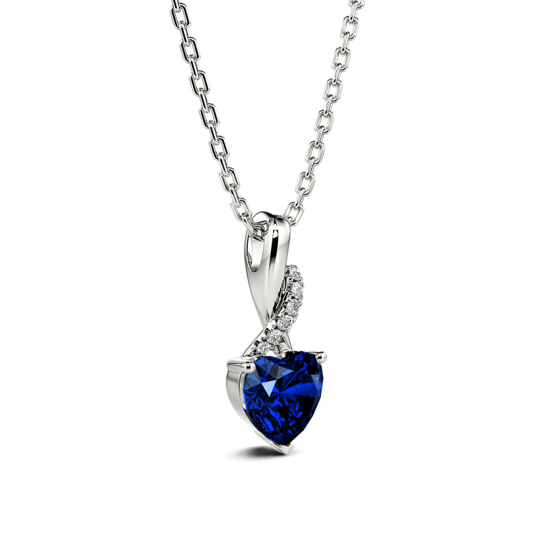 Jeulia Twist Heart Cut Sterling Silver Personalized Necklace