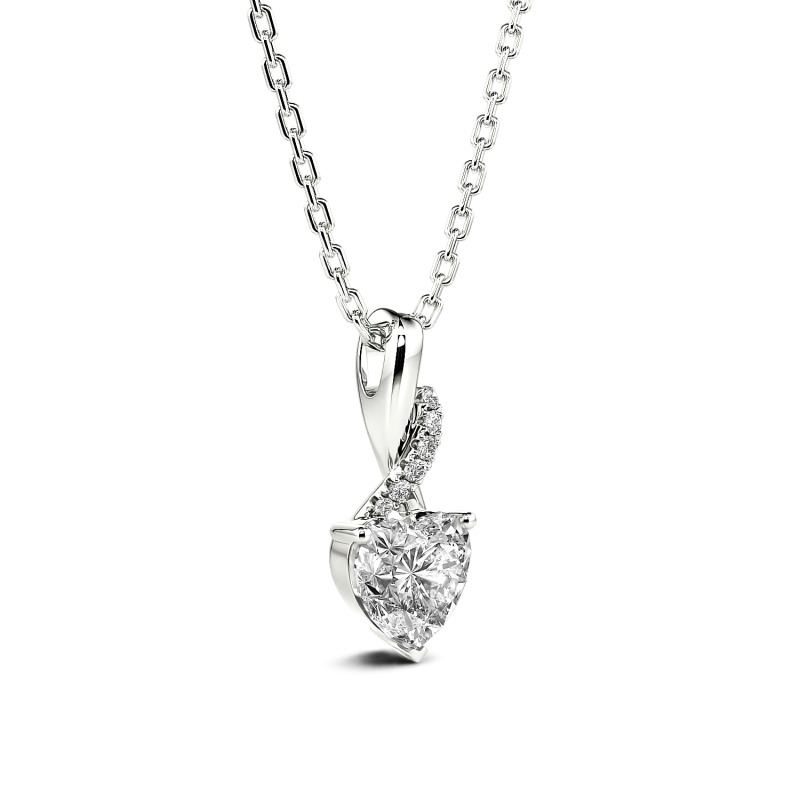 Jeulia Twist Heart Cut Sterling Silver Personalized Necklace