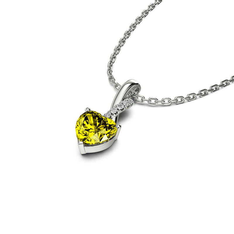 Jeulia Twist Heart Cut Sterling Silver Personalized Necklace