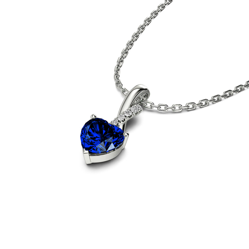 Jeulia Twist Heart Cut Sterling Silver Personalized Necklace