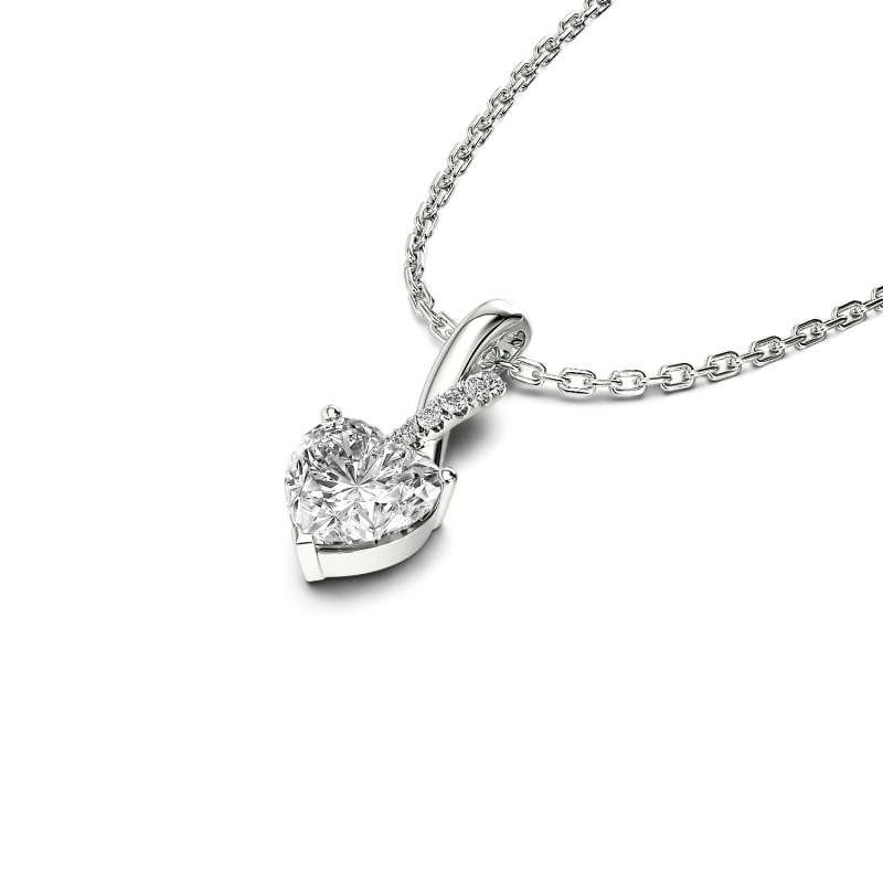 Jeulia Twist Heart Cut Sterling Silver Personalized Necklace