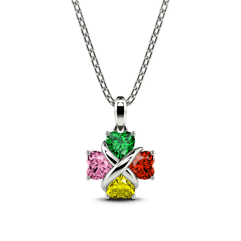 thumbnail image 2 of Birthstone Dangle Charms - Mother Daughter Heart Leaf Designs For Bracelets & Jewelry 2 of 10