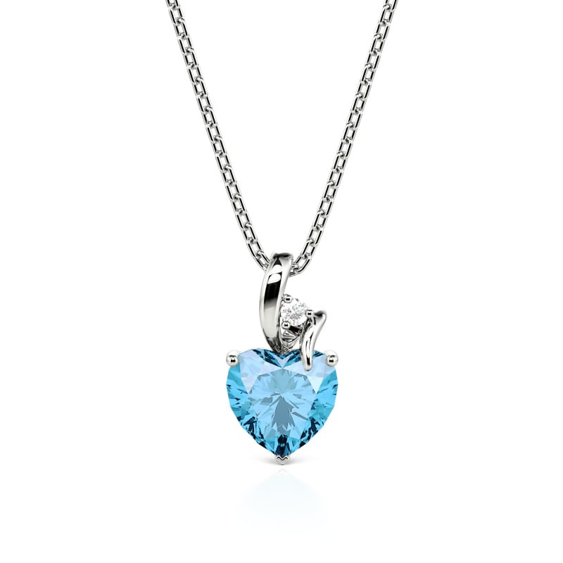 Jeulia Twist Personalized Heart Necklace with Two Birthstones