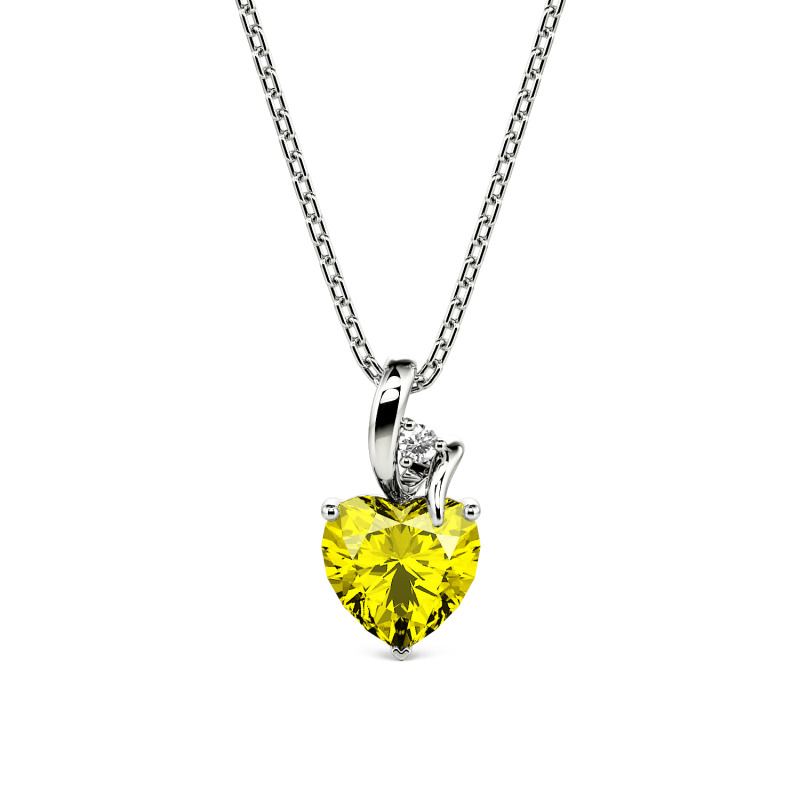 Jeulia Twist Personalized Heart Necklace with Two Birthstones